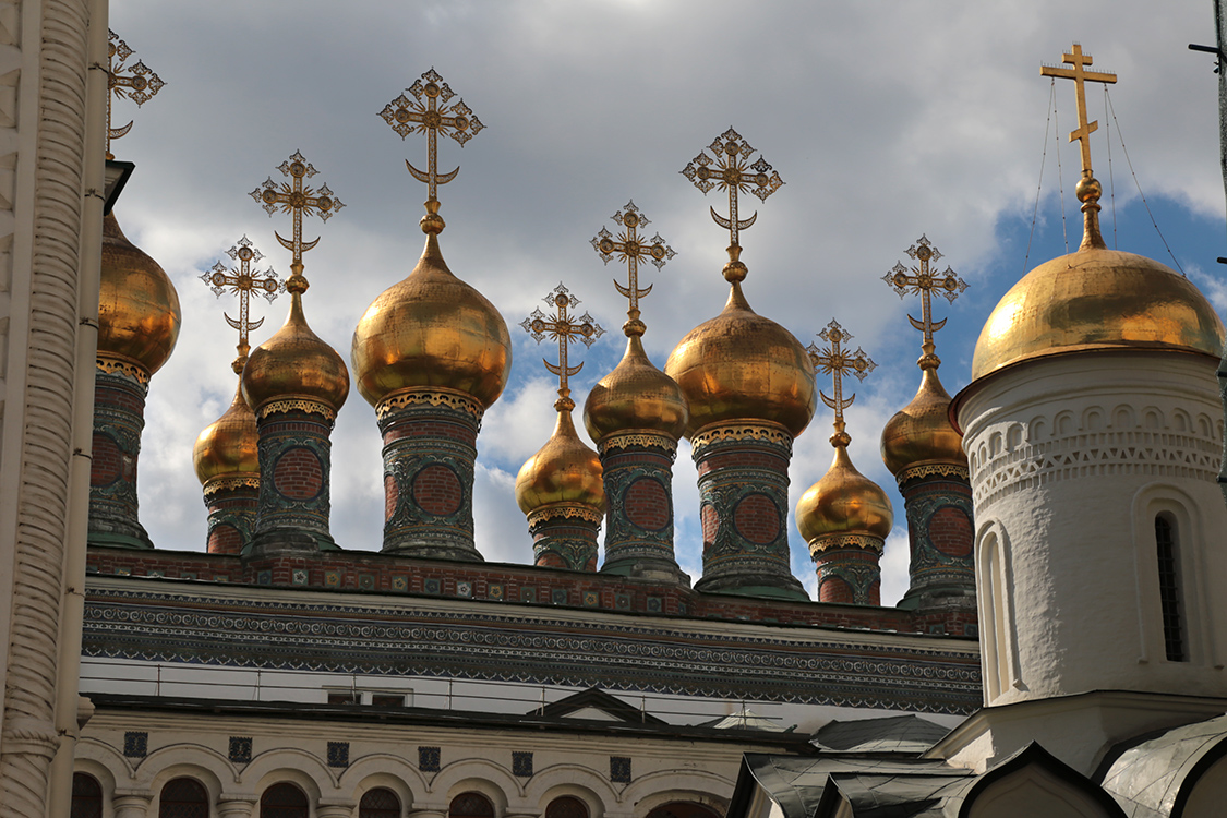 Moscou.
Toits de l'Ã©glise orthodoxe russe 